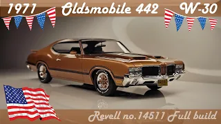 Revell Olds 442 W30 455 14511 How to build a scale model car full build  Oldsmobile muscle car 1/25