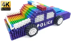 MUST WATCH - DIY - How To Build A Rainbow Police Car With Magnetic Balls | Magnet Balls | ASMR 4K