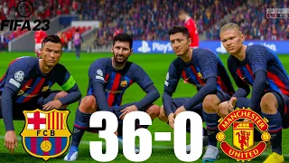 FIFA 23 - MESSI, RONALDO, MBAPPE, NEYMAR, ALL STARS | BARCELONA 36-0 MAN UNITED