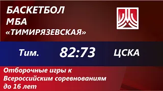 27.09.21 Тимирязевская : СШОР ЦСКА  82:73