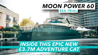 Inside an epic new £3.7m adventure cat | Moon Power 60 sea trial | Essex-London test drive | MBY