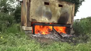 Charcoal making in a home made retort (part 1)