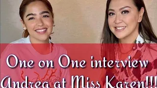 Andrea Brillantes One on One interview with miss Karen Davila tungkol sa kanyang buhay.