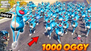 GTA 5 : 1000 Oggy Robot Attack On Oggy & Jack, Shinchan in GTA 5!