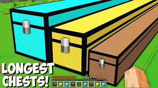 I found THE LONGEST DIAMOND vs GOLD vs DIRT CHEST in Minecraft! This is THE BIGGEST CHEST!