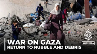 Destruction on a massive scale: Palestinians return to rubble and debris