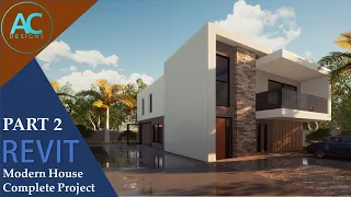 Modern House | Part 2 | Complete Step by Step Project | Revit Tutorial