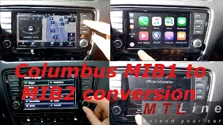 Columbus MIB1 to MIB2 upgrade with SmartLink (Apple CarPlay, AndroidAuto, MirrorLink) – Octavia 3