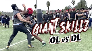 😲😲 15+ Minutes of the Nation's BEST going BEAST MODE | Giant Skillz O-Line vs D-Line | One vs One