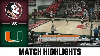 Florida St. vs. Miami ACC Volleyball Highlights (2023)