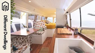 Couple converts Toyota Coaster Bus into GORGEOUS tiny home on wheels [BUS TOUR]