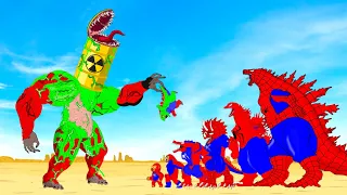 Rescue SPIDER GODZILLA & KONG, DINOSAUR From SCAR KING RADIATION : Who Will Win?| Godzilla Cartoon