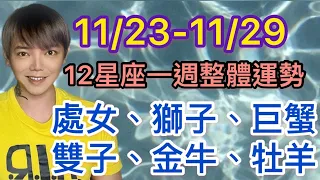 《星座》11/23-11/29「12星座」一週整體運勢（處女座/獅子座/巨蟹座/雙子座/金牛座/牡羊座）🌟麻煩打開CC字幕🌟