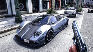 GTA 5 Real Life - Los Angeles Graphics ''Pagani-Zonda'' BRUTAL Engine Sound!