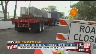 Construction begins to transform downtown St. Petersburg streets into a Grand Prix racetrack