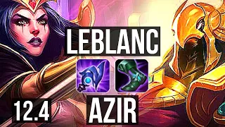 LEBLANC vs AZIR (MID) | 8/0/4, 1.3M mastery, Legendary | NA Grandmaster | 12.4