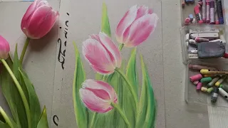 ТЮЛЬПАНЫ🌷🌷 🌷 /мастер-класс живописи/пастель/🌷 🌷🌷 tulips / pastel painting /