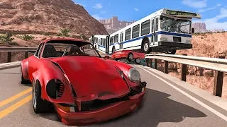 Collapsing Bridge Pileup Car Crashes #19 - BeamNG DRIVE | SmashChan