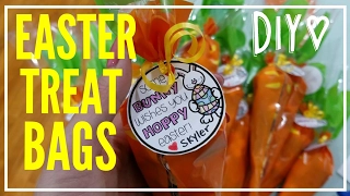 EASY SPRING EASTER DIY / CARROT TREAT BAGS / BUNNY TRAIL MIX SNACK FOR KIDS