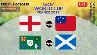 SAMOA vs ENGLAND & IRELAND vs SCOTLAND Rugby World Cup 2023 Match Tracker & Commentary