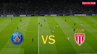 PSG vs MONACO - Full Match HD All Goals | Ligue 1 Uber Eats 23 (Messi Neymar, Mbappé) | PES Gameplay