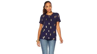 G by Giuliana Tropical FoilPrint Tee