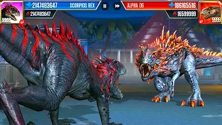 SCORPIOS REX VS ALPHA 06 MAX 9999 | JURASSIC WORLD THE GAME