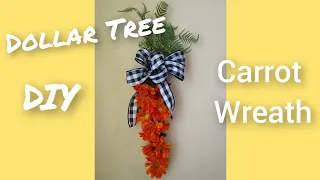 DOLLAR TREE CARROT WREATH | DOLLAR TREE EASTER DIY | DOLLAR TREE CRAFT WITH ME/SPRING WREATH