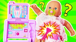 Кукла Беби Анабель делает УЗИ! Игры в куклы и дочки матери с Baby Born