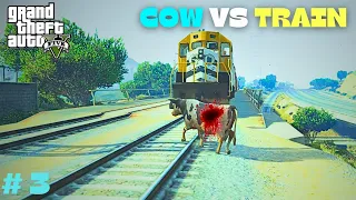 GTA 5 - Cow Vs Train😱😨😰 | ultraHD | Silicon Army