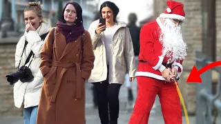 SANTA Peeing in Public Prank!🎅 | AWECOME REACTIONS | New year pranks