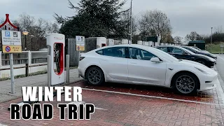 How Efficient is a Tesla Model 3 in Winter? (UK Road Trip)