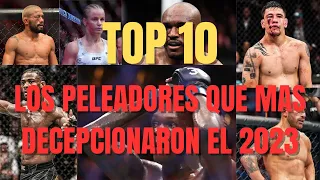 UFC Top 10 - Peleadores que más decepcionaron el 2023