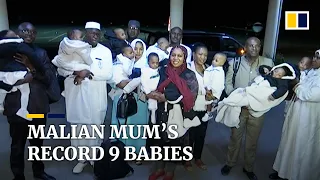 Mali mother who gave birth to 9 babies returns home with hands full