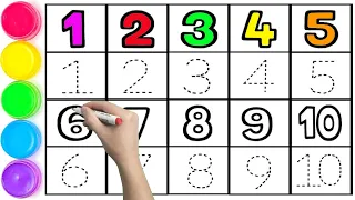 Numbers Coloring Page | Read Numbers 1 to 10 - Srithi Kids 📺