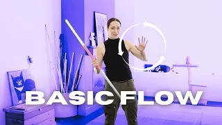 Basic Flow 2.0 | STAFF SPINNING TUTORIAL FOR BEGINNERS | Michelle C. Smith