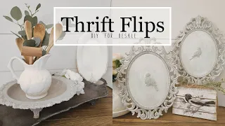 Thrift Flips • Painting Silver • Faux Rust • Faux Cement • White Wax  • Shabby Chic Bird Artwork