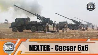 6x6 wheeled self-propelled howitzer 155m CAESAR Nexter Systems truck with artillery systems France