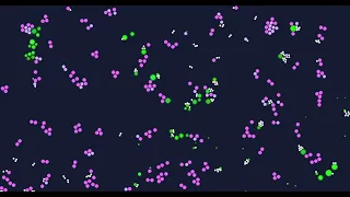 Artificial life simulation Timelapse, co-operation, multicellularity, evolution, and extinction