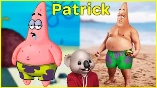 Spongebob and Patrick and Squidward in Real Life - Spongebob Squarepants Cartoon Characters