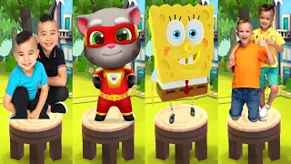 CKN Toys Car Hero Run VS Tom Hero Dash VS Vlad & Niki Run VS Tag with Ryan SpongeBob All Characters