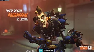 POTG! AQUAMARINE INSANE JUNKRAT GAMEPLAY OVERWATCH 2 RELEASE