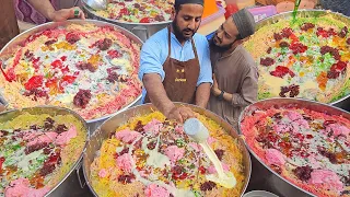 Refreshing Falooda Milkshake Making | JUNGLE Rabdi Ice Cream FALOODA SEV | Street Food Pakistan