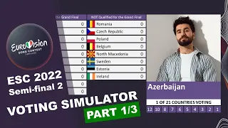 Eurovision 2022 Second Semi-final Voting Simulator PART 1/3 (JURY VOTING)