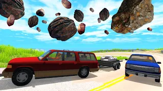 Crazy Rockslide Crashes | Cars vs Rocks #1 | BeamNG.Drive