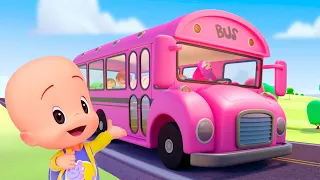 The Wheels On the Pink Bus 🚌 and more nursery rhymes by Cleo and Cuquin | Children Songs