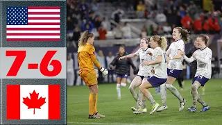 USA vs Canada FULL Highlights & Penalty Shoot-out | SheBelieves Cup 2024 Final | 4.9.2024