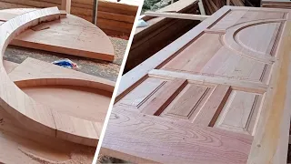 Woodworking SKILL!! how to make a wooden door with semicircular panels