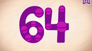 Learn Number 64 in English & Counting, Math by Endless Numbers   Kids Video