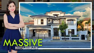 Touring a Grand Mediterranean Home with Pool in Portofino South Las Pinas:  House Tour 216